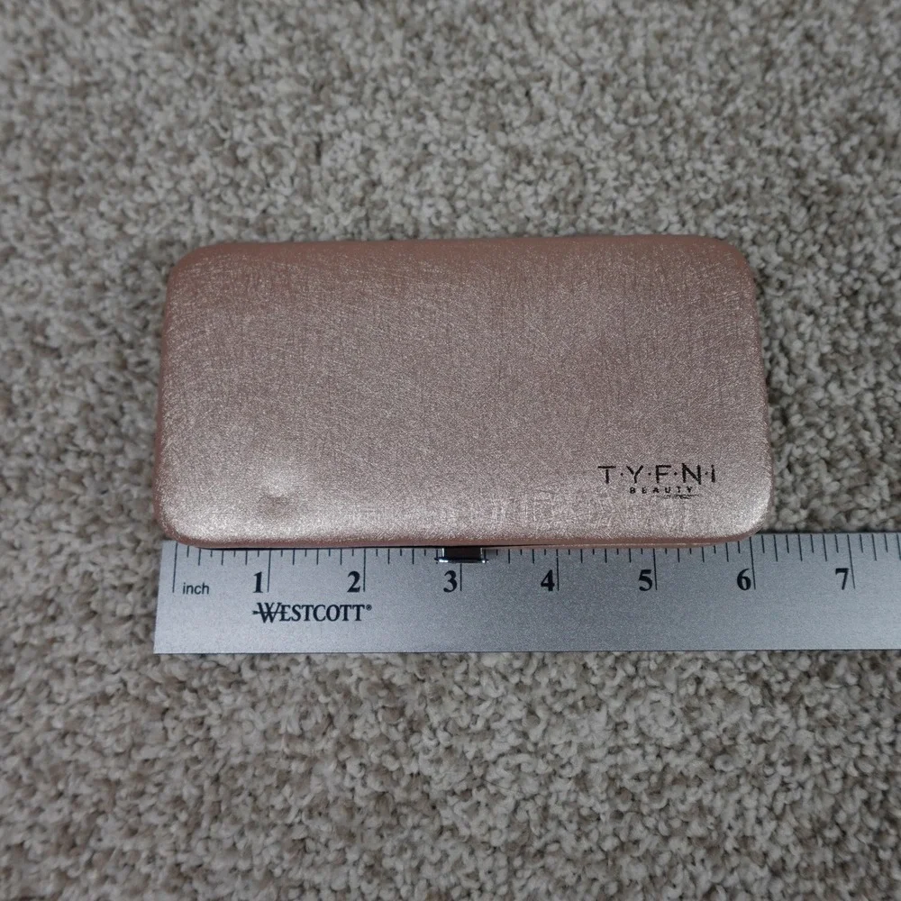 Tyfni Beauty Rose Gold Metallic Hard Shell Travel Makeup Lash Tool Storage Case